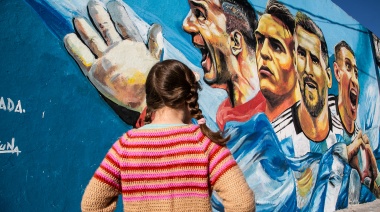 Mural en homenaje a los bicampeones en el Conurbano